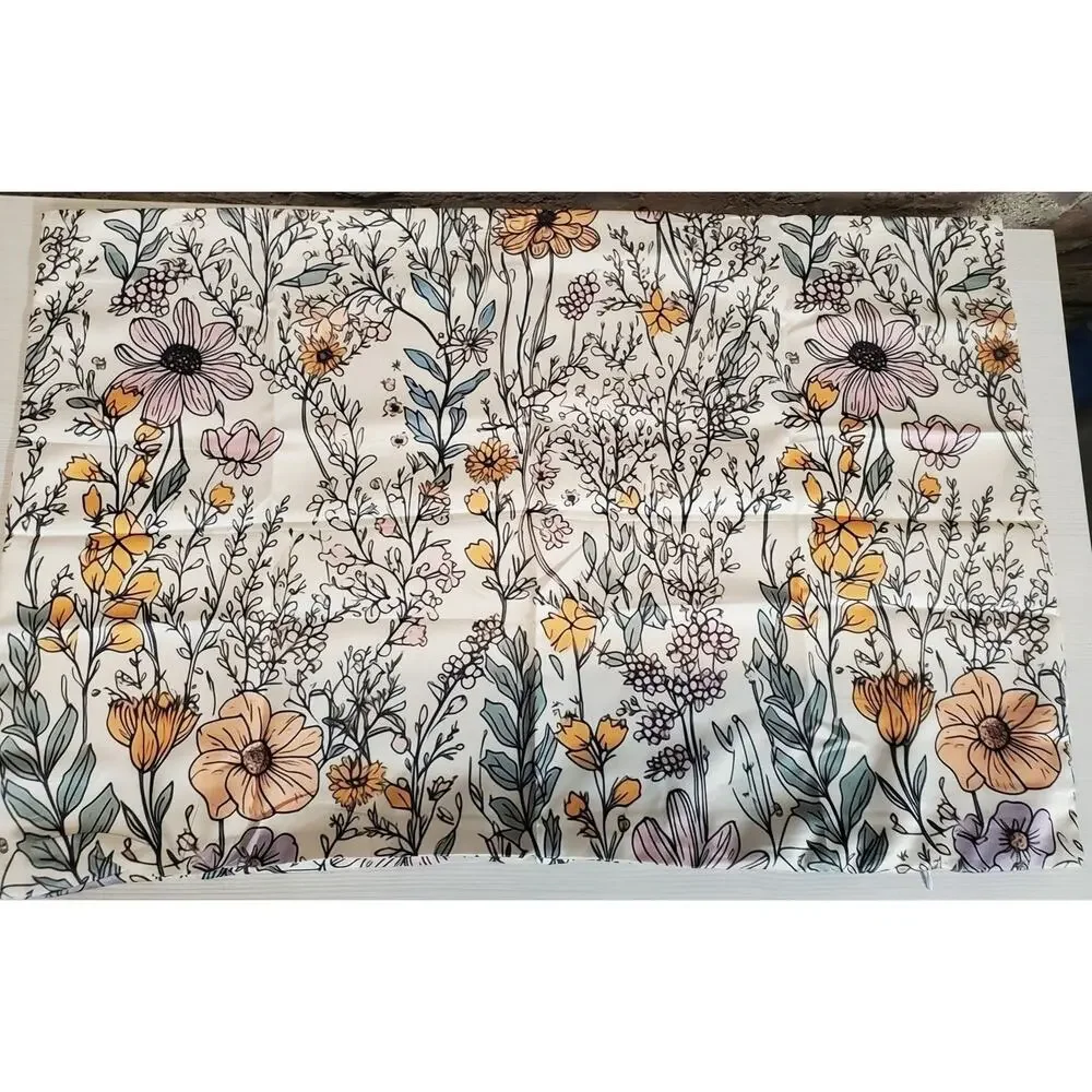 Floral Pillowcase Botanical Print Cottagecore Cream Decorative Satiny 20x30